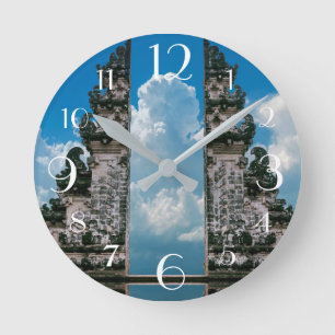 Reloj Redondo Mediano Puerta del templo de Indonesia