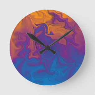 Reloj Redondo Mediano Puesta de sol abstracta