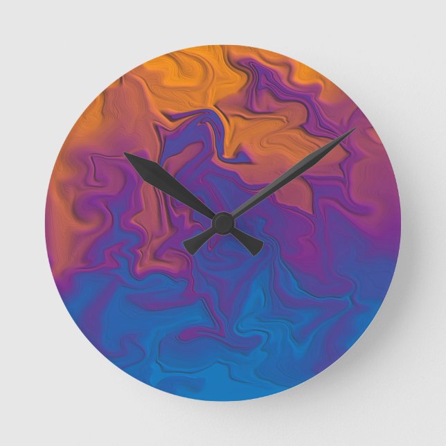 Reloj Redondo Mediano Puesta de sol abstracta (Anverso)