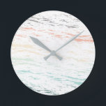 Reloj Redondo Mediano puesta de sol en la playa pincel moderno<br><div class="desc">c</div>