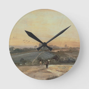 Reloj Redondo Mediano Puesta del sol otoñal de John Constable el
