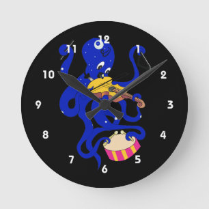 Reloj Redondo Mediano pulpo azul con múltiples percusiones.png