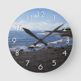 Reloj Redondo Mediano Punalu'u Black Sand Beach Hawaii