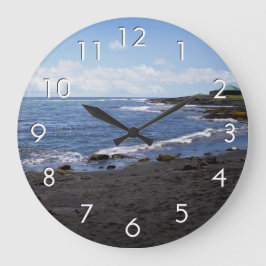Reloj Redondo Mediano Punalu'u Black Sand Beach Hawaii