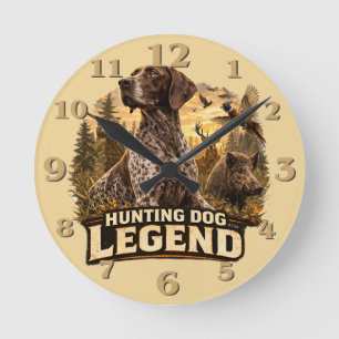 Reloj Redondo Mediano Punteros Alemanes de Pelo Corto