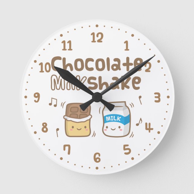 Reloj Redondo Mediano Puntitas de batido de chocolate (Anverso)