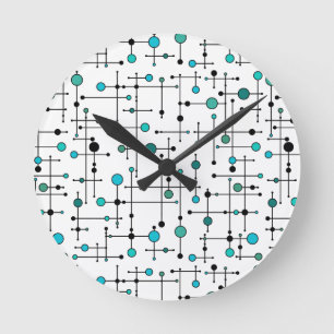Reloj Redondo Mediano Punto moderno del azul de la aguamarina del estilo