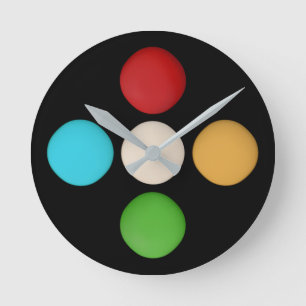 Reloj Redondo Mediano Puntos azulverdes amarillos rojos de moda