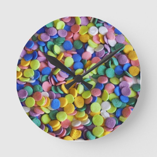 Reloj Redondo Mediano Puntos de Caramelo 2 (Anverso)
