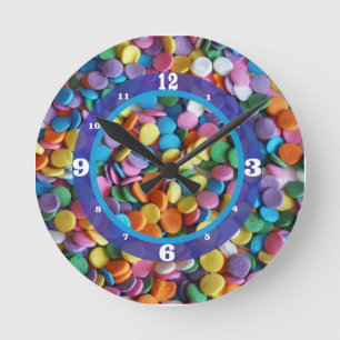 Reloj Redondo Mediano Puntos de golosinas de fiesta numerados