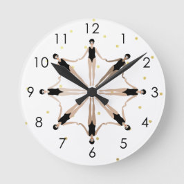 Reloj Redondo Mediano Puntos de oro de nadadores sincronizados artístico