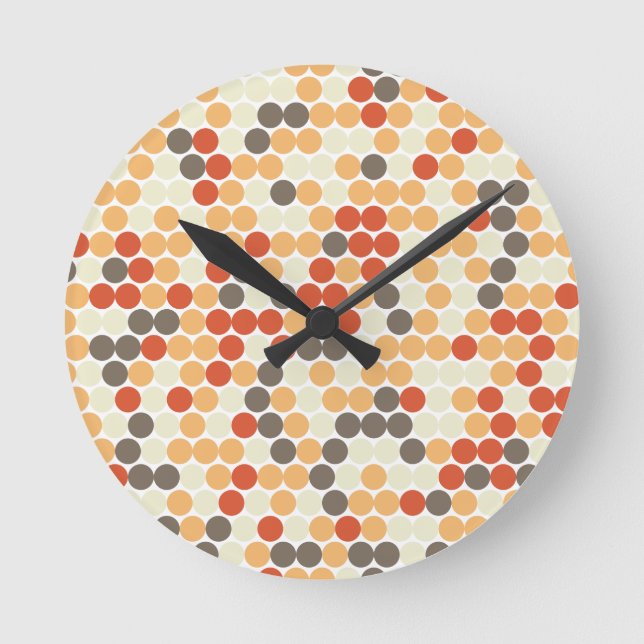 Reloj Redondo Mediano Puntos naranjas (Anverso)