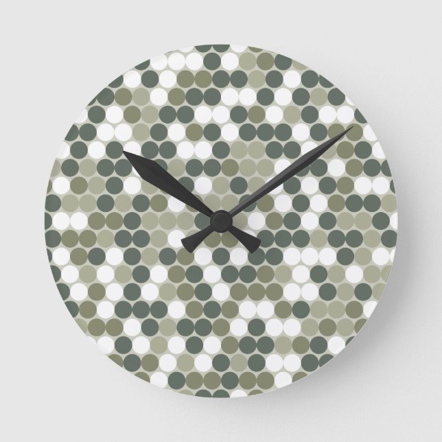Reloj Redondo Mediano Puntos verdes (Anverso)