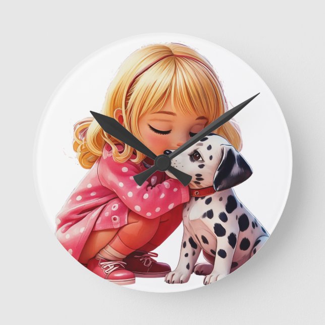 Reloj Redondo Mediano Puppy Love (Anverso)