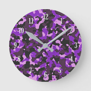 Reloj Redondo Mediano Purple camouflage pattern