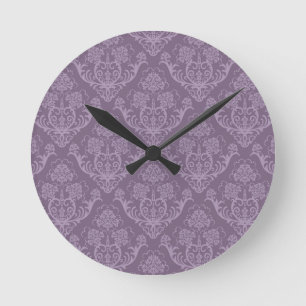 Reloj Redondo Mediano Purple floral wallpaper