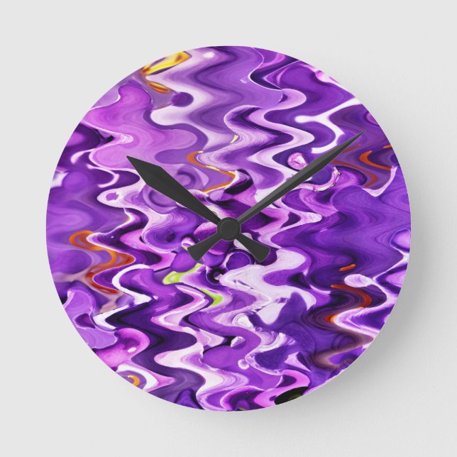 RELOJ REDONDO MEDIANO PURPLE FLOWERS (Anverso)