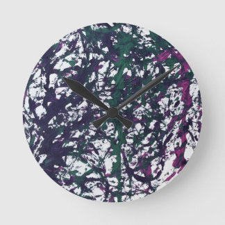 Reloj Redondo Mediano Purple, Green, Pink, Marble artwork