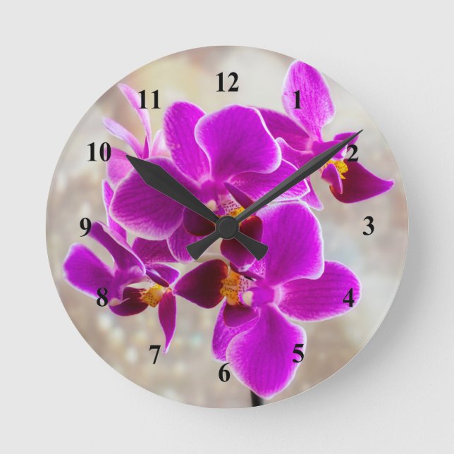 Reloj Redondo Mediano Purple Orchid Acrylic wall clock (Anverso)