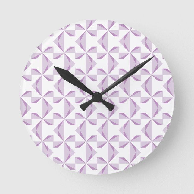 Reloj Redondo Mediano Purple Pinwheels (Anverso)