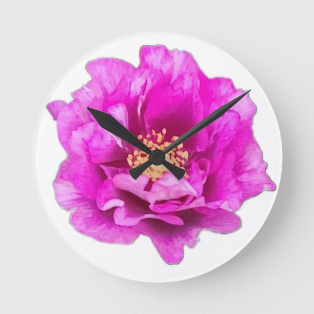 Reloj Redondo Mediano Purple Rose Clock (Anverso)