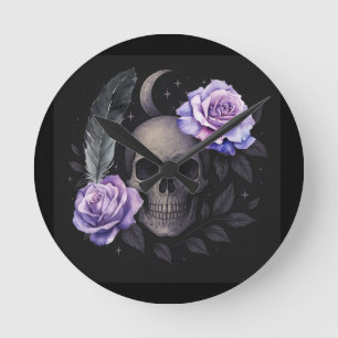 RELOJ REDONDO MEDIANO PURPLE SKULL