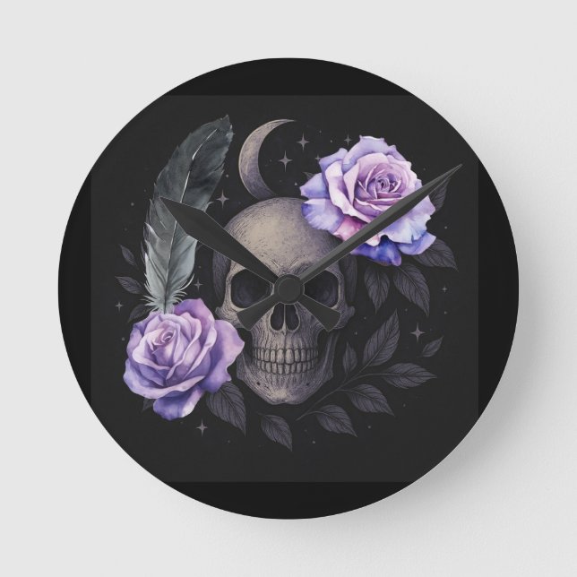RELOJ REDONDO MEDIANO PURPLE SKULL (Anverso)