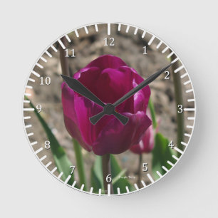 Reloj Redondo Mediano Purple Tulip clock