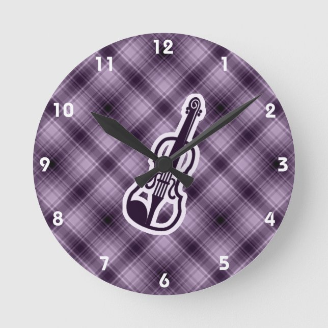 Reloj Redondo Mediano Purple Violin (Anverso)