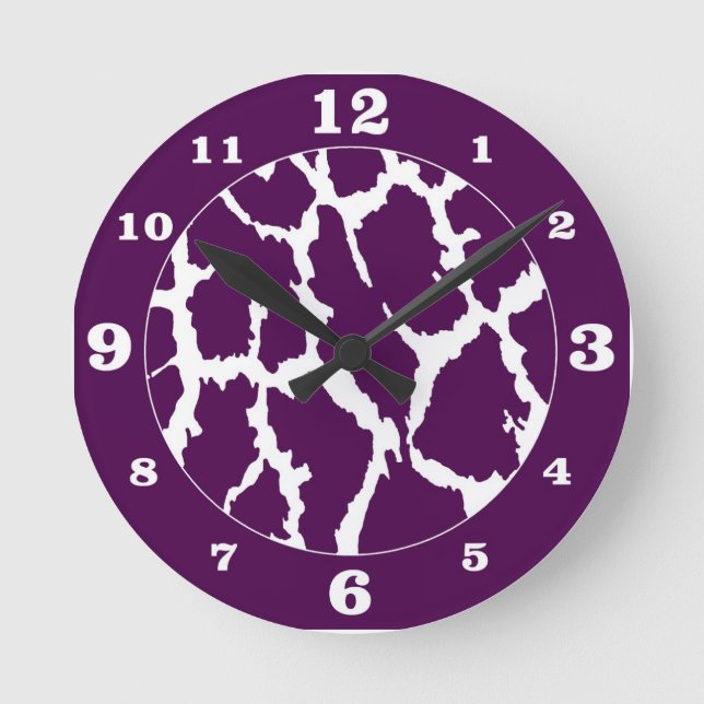 Reloj Redondo Mediano Púrpura/blanco con número de ejemplares impresos e (Anverso)