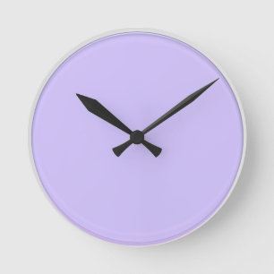 Reloj Redondo Mediano Púrpura rosada artística llana: Añada el texto o