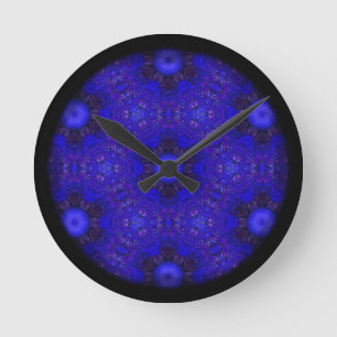 Reloj Redondo Mediano Púrpura y azul en 3D