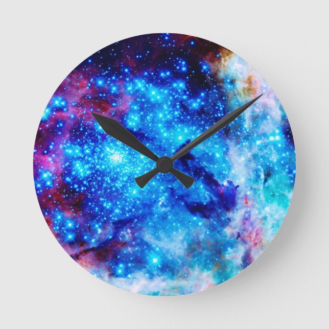 Reloj Redondo Mediano Purpurina Astral (Anverso)