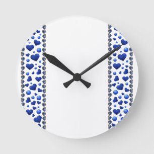 Reloj Redondo Mediano Purpurina azul