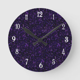 Reloj Redondo Mediano Purpurina púrpura Amethyst oscuro