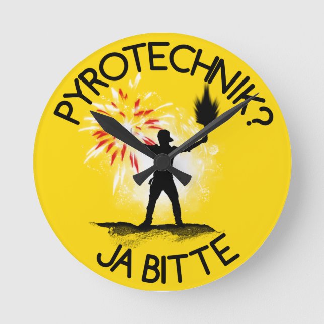 Reloj Redondo Mediano ¿Pyrotechnik? ¡Bitte de Ja! (Anverso)