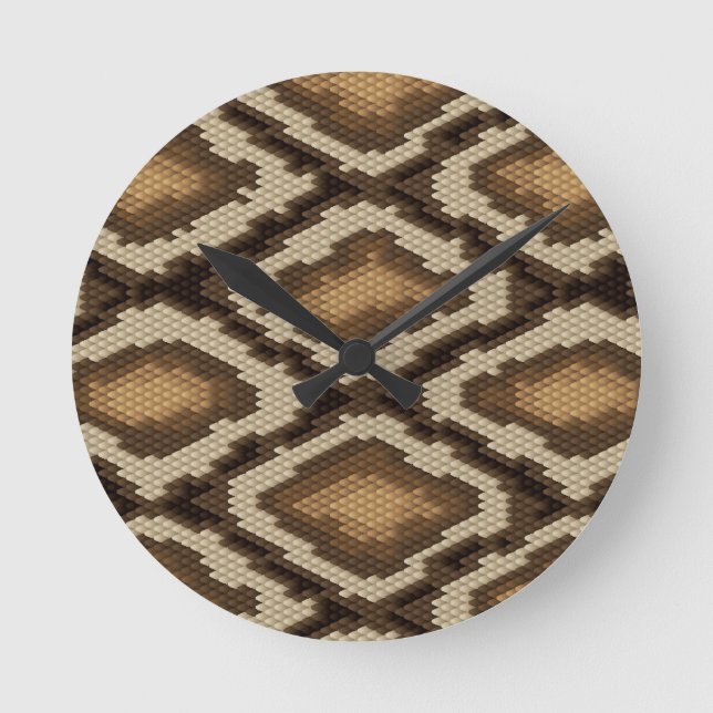 Reloj Redondo Mediano Python snake skin pattern 2 (Anverso)