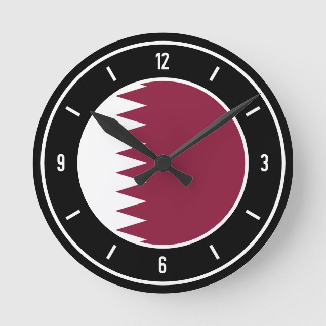 Reloj Redondo Mediano Qatar Flag Elegant (Anverso)