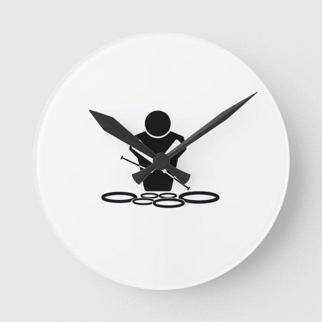 Reloj Redondo Mediano Quads - Tenor Drums - Toms (Anverso)