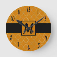 Quatrefoil dorado y amarillo últero monogramado