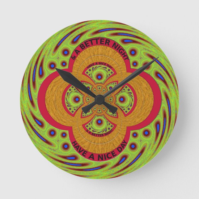 Reloj Redondo Mediano Que tengas un buen día (Anverso)