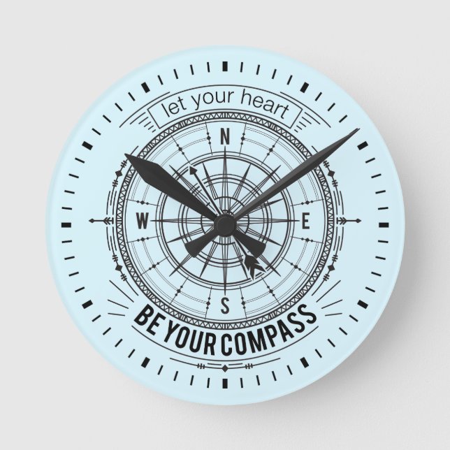 Reloj Redondo Mediano Que tu corazón sea tu brújula (Anverso)