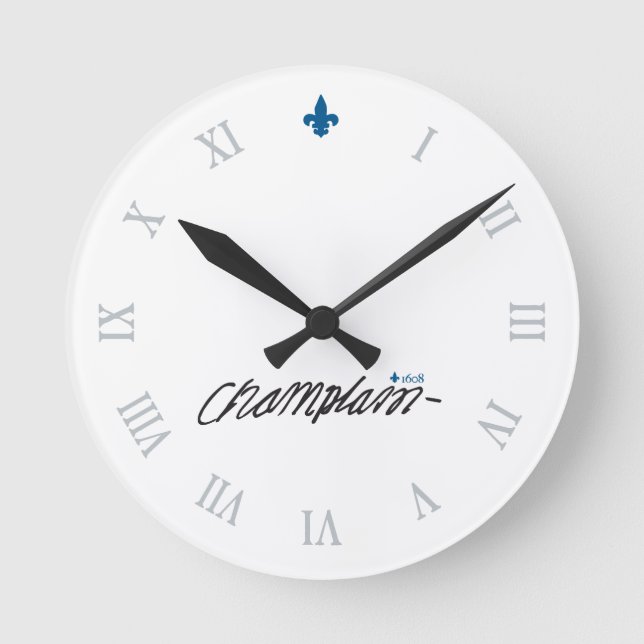 Reloj Redondo Mediano Québec Samuel de Champlain 1608 Signature Français (Anverso)