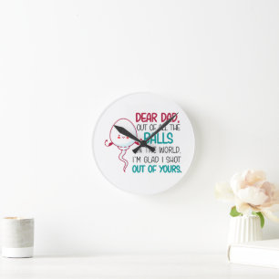 Reloj Redondo Mediano Querido papá, de todas las bolas del mundo