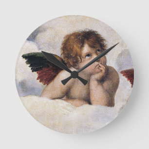Reloj Redondo Mediano Querubines, ángeles alados pintura de Raffael