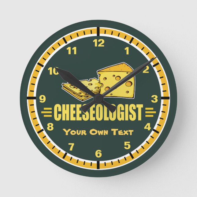 Reloj Redondo Mediano Queso Divertido (Anverso)