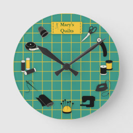Reloj Redondo Mediano Quilt Time Customize the Label