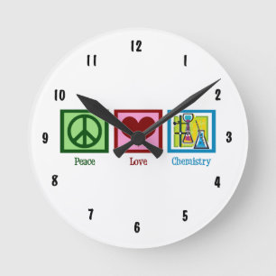 Reloj Redondo Mediano Química del amor de la paz
