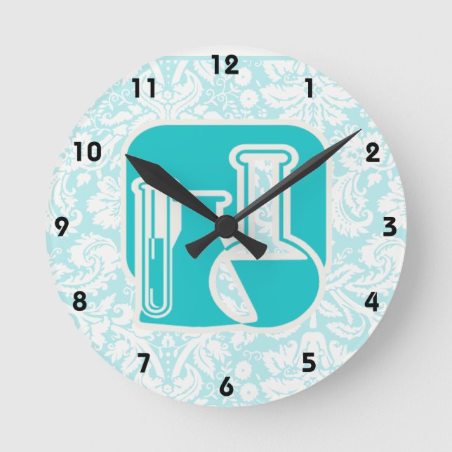 Reloj Redondo Mediano Química verde azulada (Anverso)
