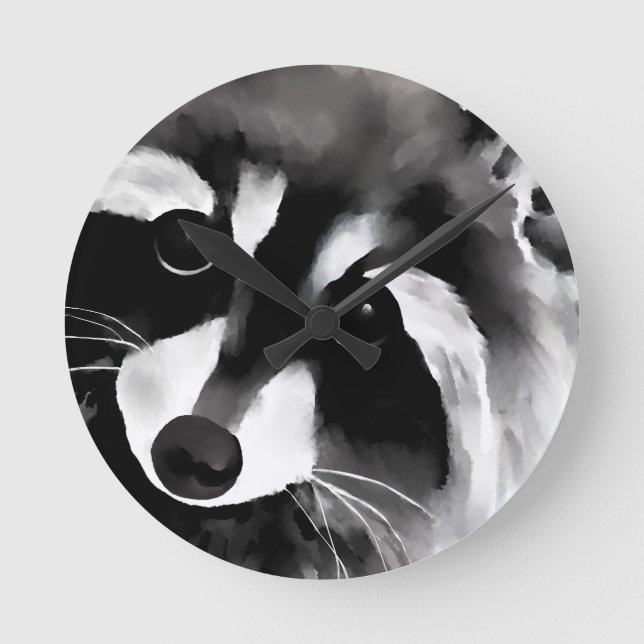 Reloj Redondo Mediano Raccoon (Anverso)